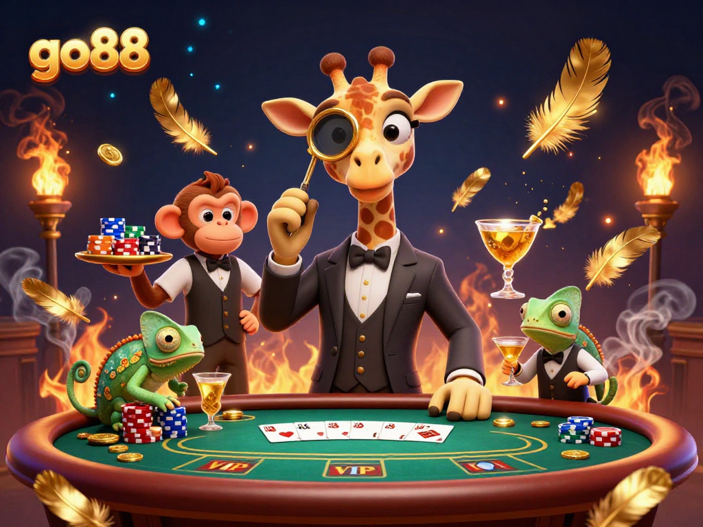 Experience exciting gameplay with go88 featuring vibrant 3D characters at a high-stakes poker table.