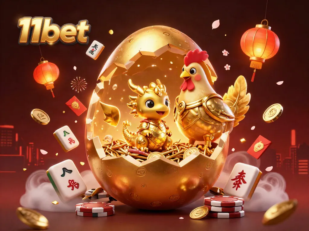 Engage with the vibrant world of 11bet as the golden dragon emerges amidst rich gambling elements.