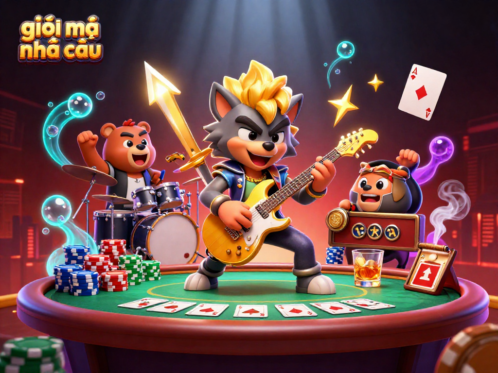 Engage with the vibrant scene of giải mã nhà cái showcasing a lively casino stage filled with action.