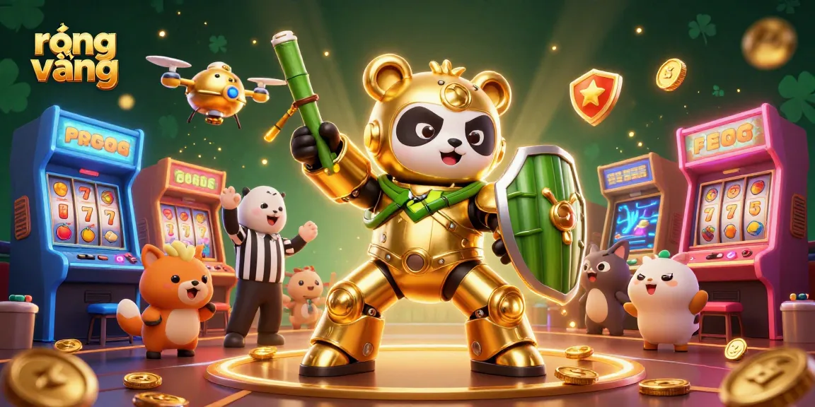 Experience the thrill of rồng vàng with vibrant casino elements in a dynamic 3D illustration.