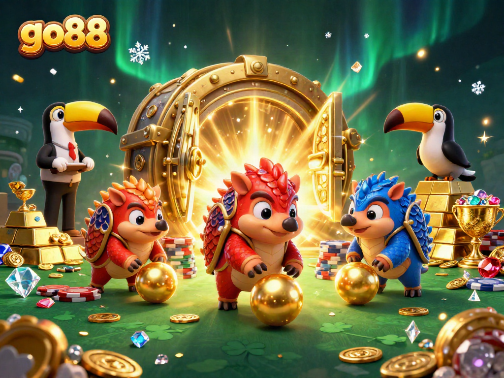 Join the excitement at go88 by watching rival pangolins compete in a vibrant casino game!