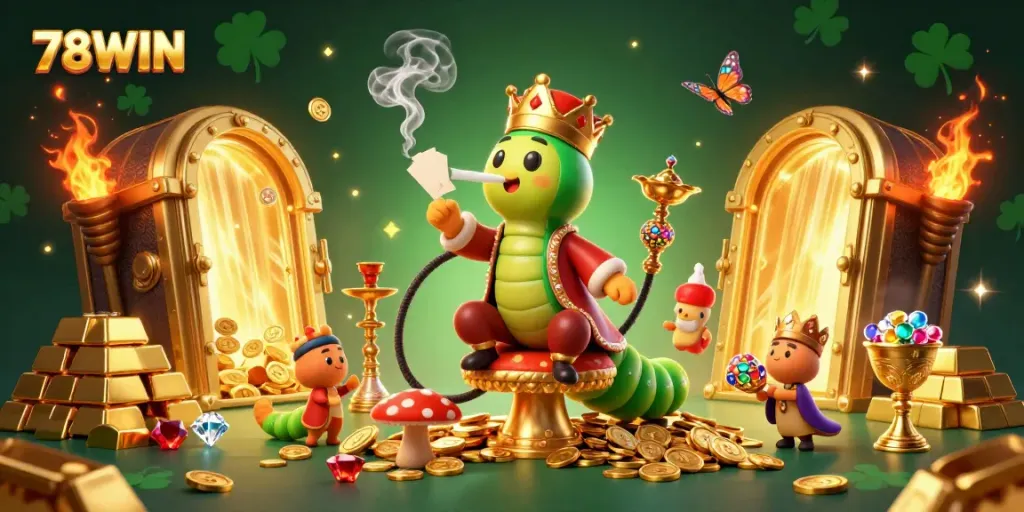 Experience the thrilling world of 78WIN with vibrant characters and dazzling casino elements.