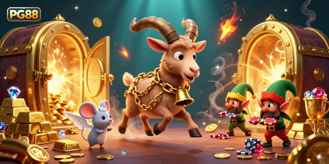 Experience thrilling games like PG88 in a vibrant casino scene with Krampus and festive chaos.