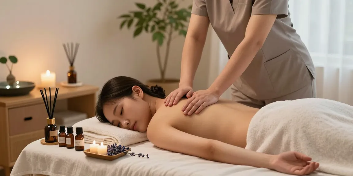 Experience a soothing 안양출장마사지 session in a tranquil home setting with calming elements.
