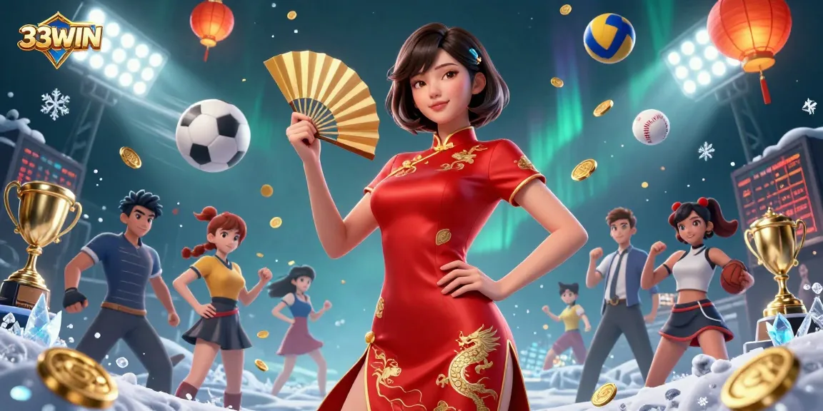 Engage with 33WIN in a dynamic sports betting scenario featuring vibrant graphics and rich details.