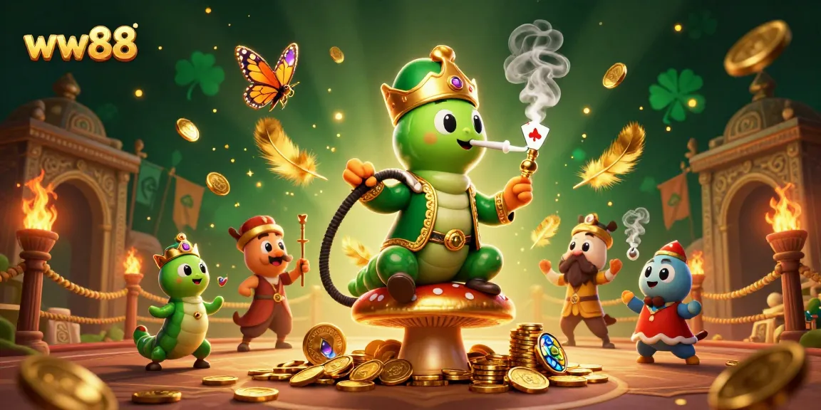 Experience excitement with ww88 as the caterpillar hookah-master and vivid casino elements thrive in a fantastical realm.