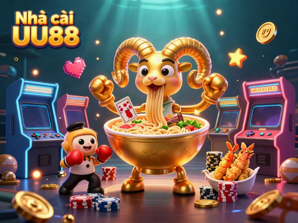 Experience the dynamic world of Nhà cái UU88 with fun 3D characters, gaming elements, and vibrant action.