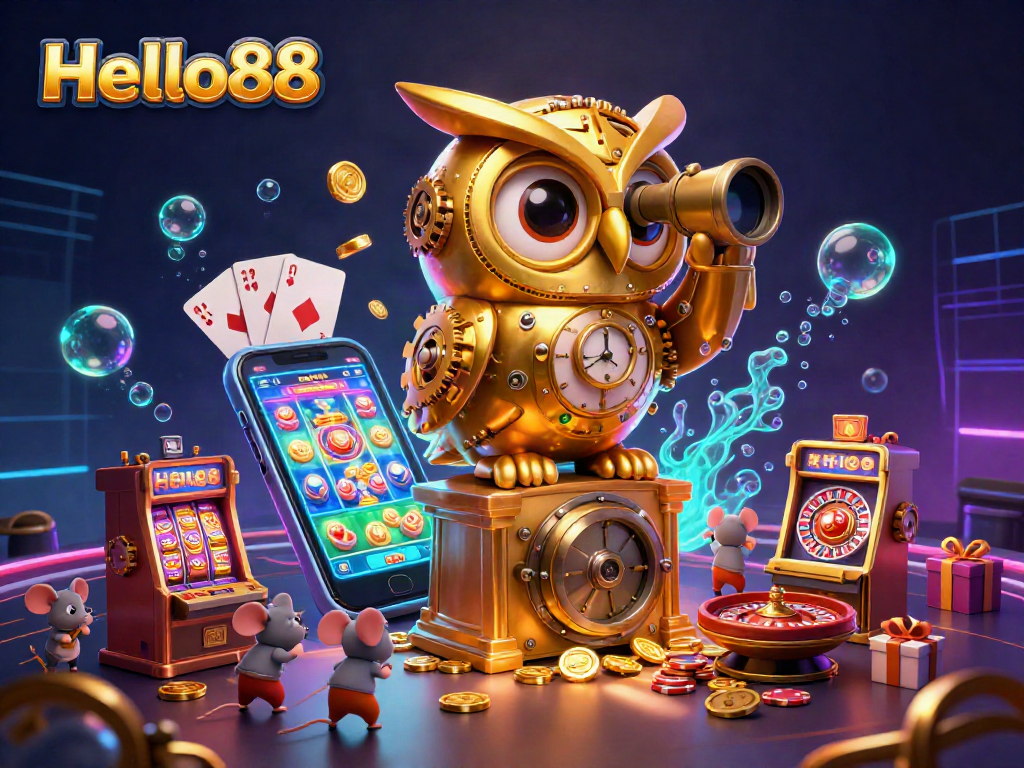 Experience thrilling gameplay at Hello88 with a vibrant 3D casino scene filled with action and rewards.