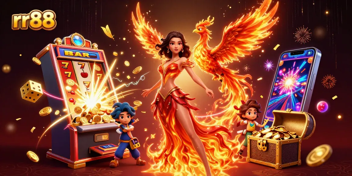 Experience thrilling wins at rr88 with a stunning Asian casino scene bursting with excitement and vibrant colors.