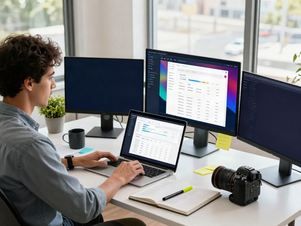 SEO specialist optimizing instant indexing strategies in a modern workspace.