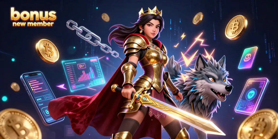 Experience the thrill of winning with our bonus new member offer, featuring colorful casino-themed elements.