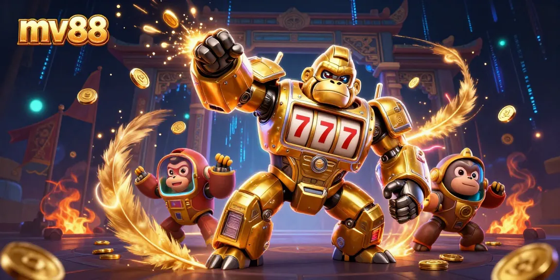 Unleash your luck with mv88's dynamic gaming extravaganza featuring a golden gorilla mech!