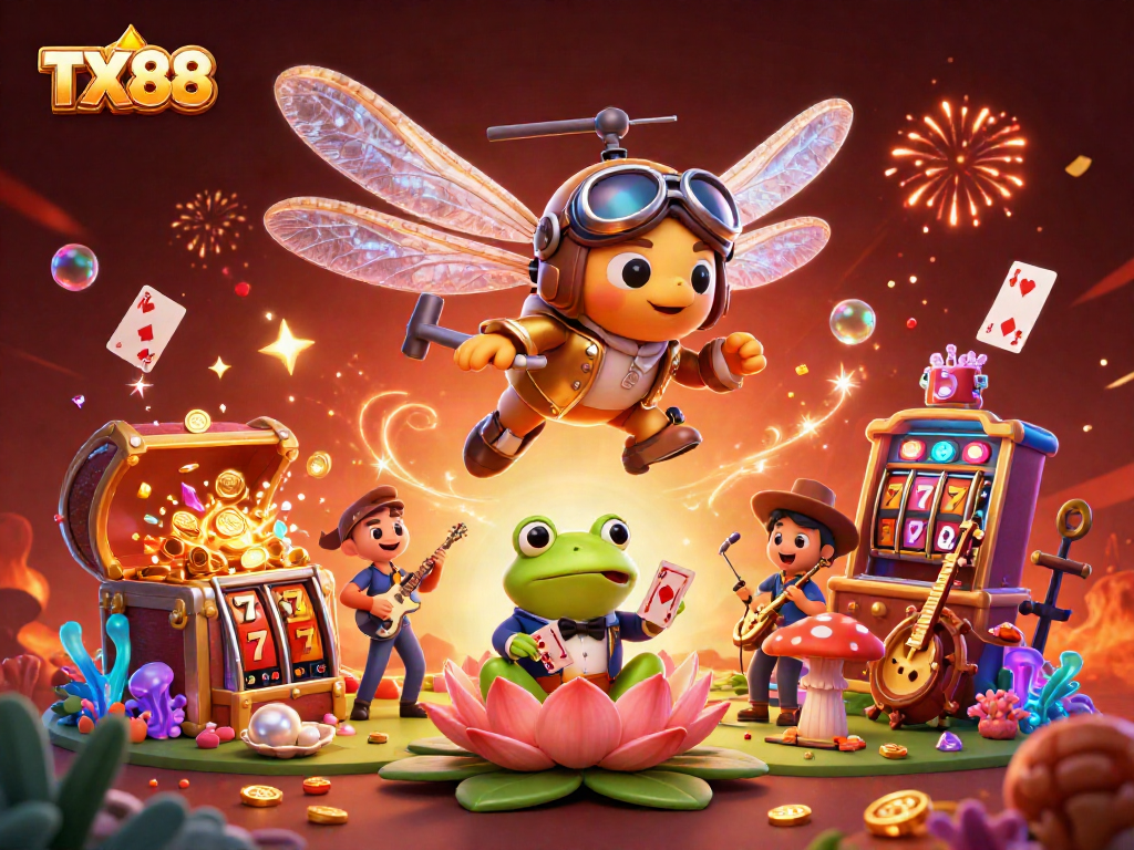 TX88 engages players with dynamic slot themes and vibrant casino moments in a vivid celebration.