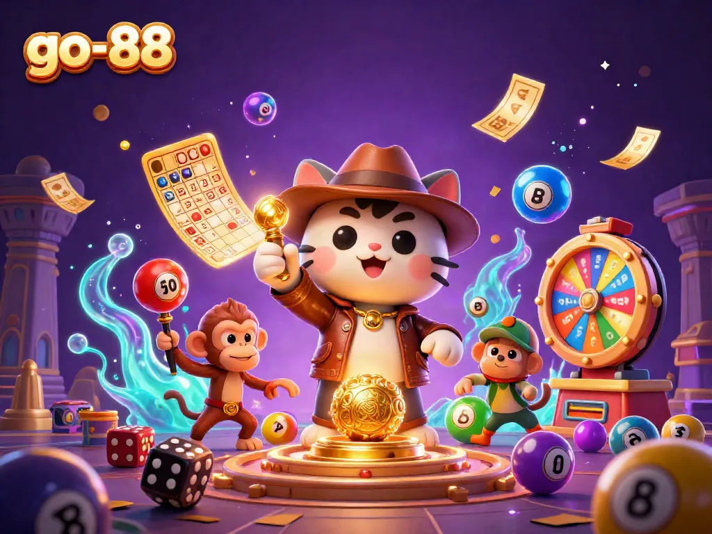Experience go-88's thrilling adventure with our explorer cat discovering casino artifacts!