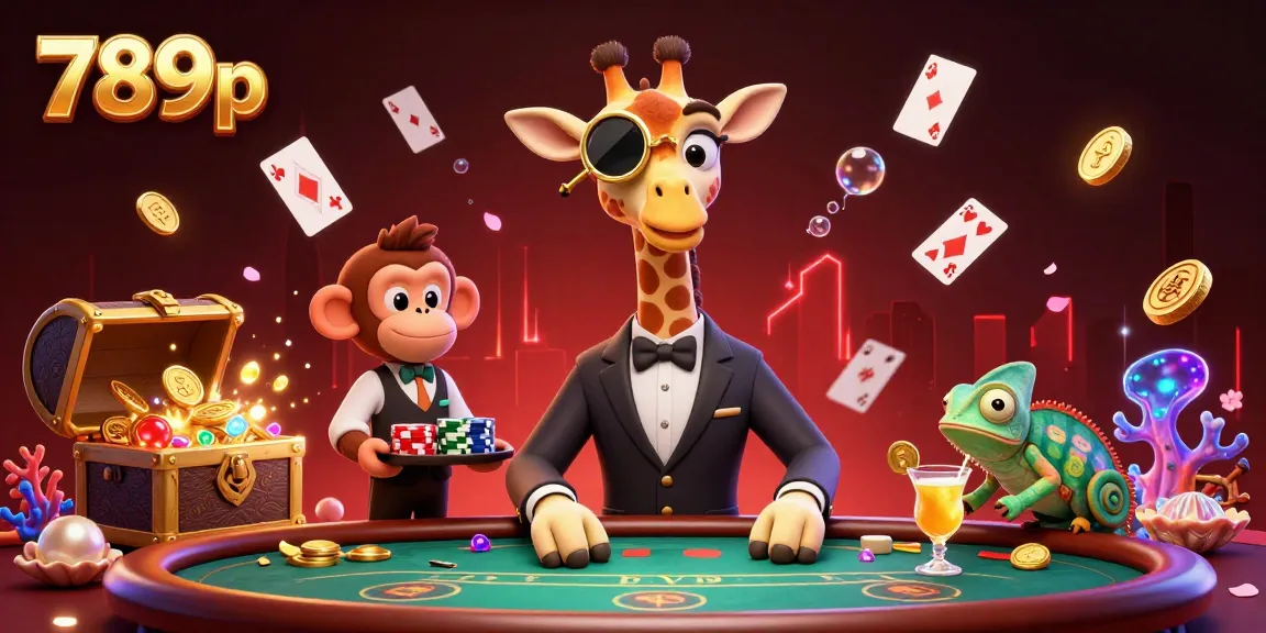 Experience the thrill of gaming at 789p, with high-roller stakes and vibrant casino elements in a 3D illustration.