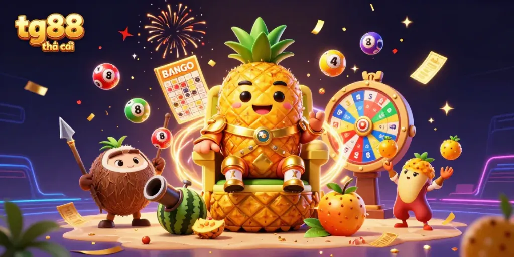 Experience vibrant fun and excitement at tg88 nhà cái with casino games and celebration themes in a richly detailed 3D scene.