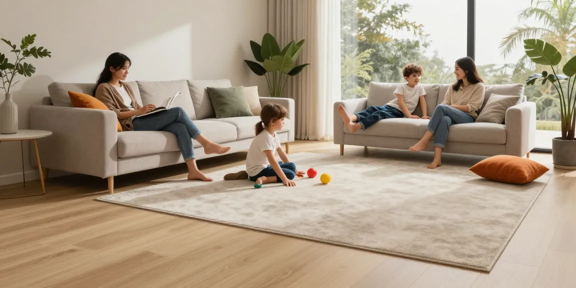 Top acoustic flooring options for UK homes showcased in a stylish, inviting living room.