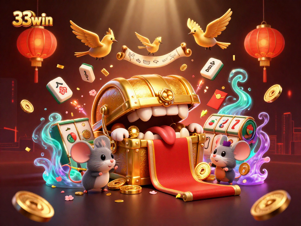 Engage with thrilling gaming moments at 33win, featuring rich visuals of dynamic slot gaming elements.