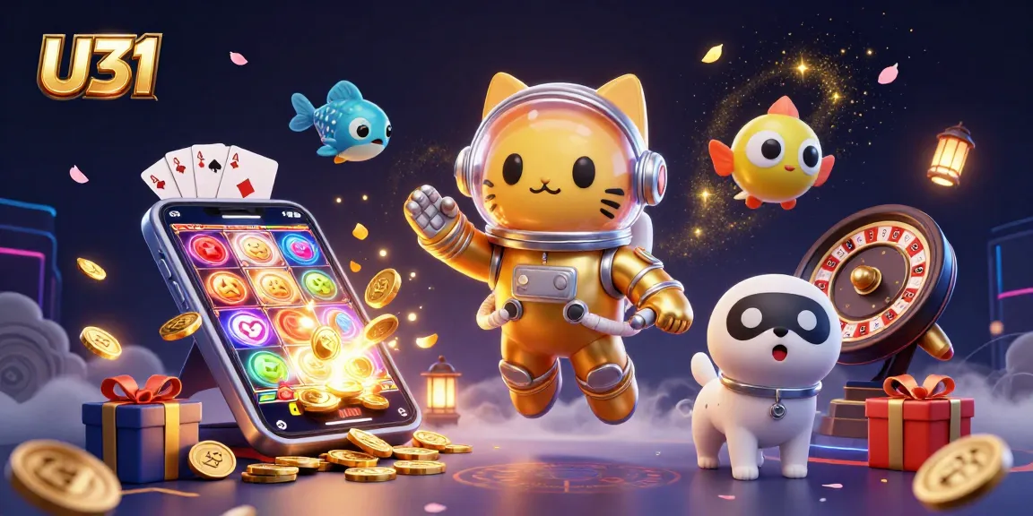 Join the excitement of U31 with a vibrant scene of a space astronaut cat and gambling elements.