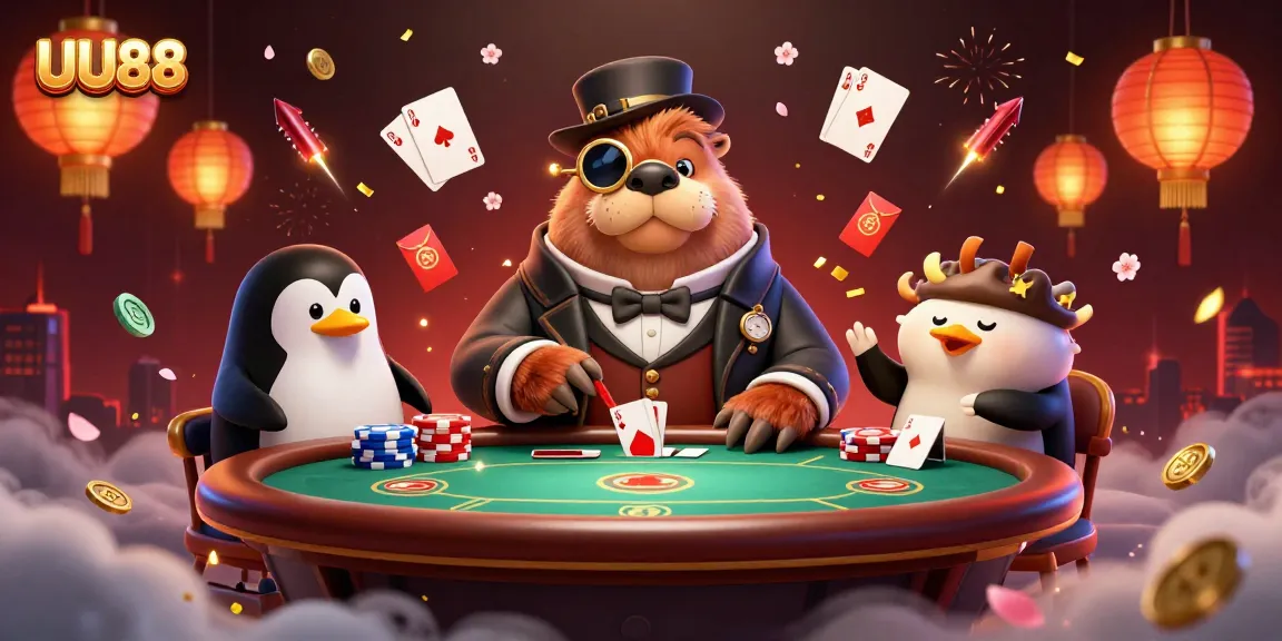 Engage in exciting poker action with UU88 in a vibrant underwater casino scene.