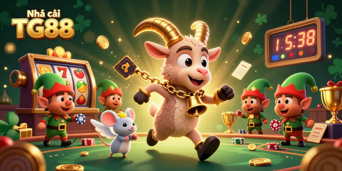 Experience thrilling jackpots at Nhà cái TG88 with dynamic casino action in a festive 3D scene.