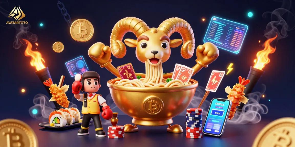 AVATARTOTO promotes a vibrant casino atmosphere with unique characters dealing cards and stacking chips.