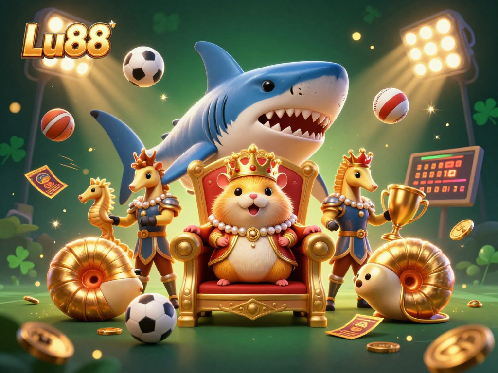 Engage in thrilling gaming at Lu88, featuring vibrant characters and dynamic sports betting elements.