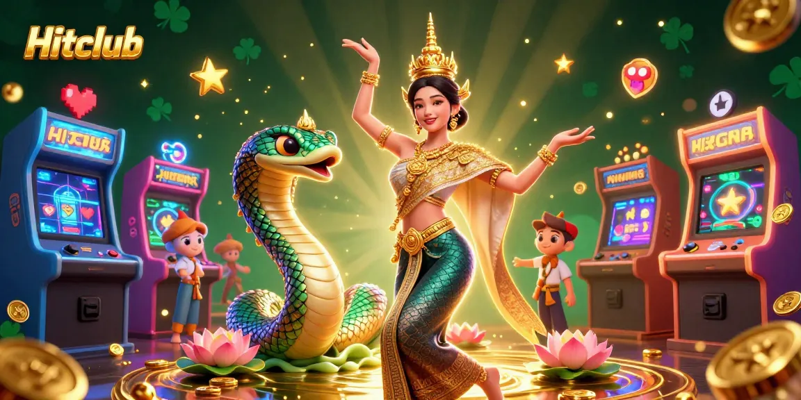 Experience winning action at Hitclub with vibrant 3D illustration of casino games and characters.