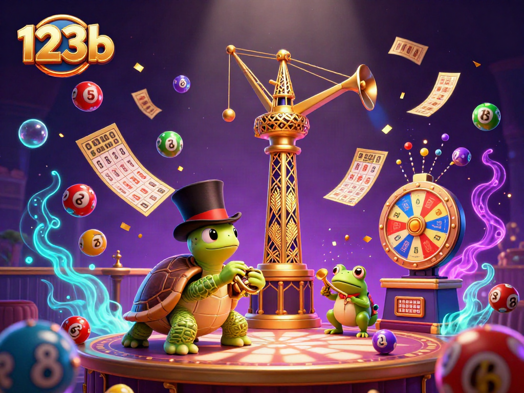 Engage with 123b's vibrant lottery scene featuring playful characters and dynamic game elements.