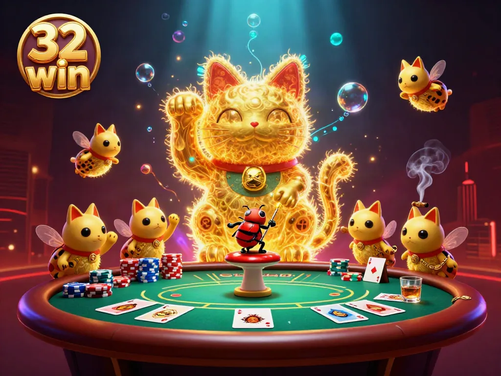 Play and win with 32 win at an exciting interactive casino scene featuring dynamic elements.