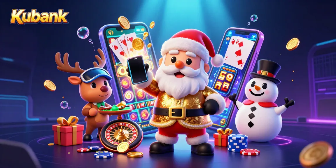 Kubank delivers thrilling casino excitement with Santa, reindeer dealer, and poker chip snowman
