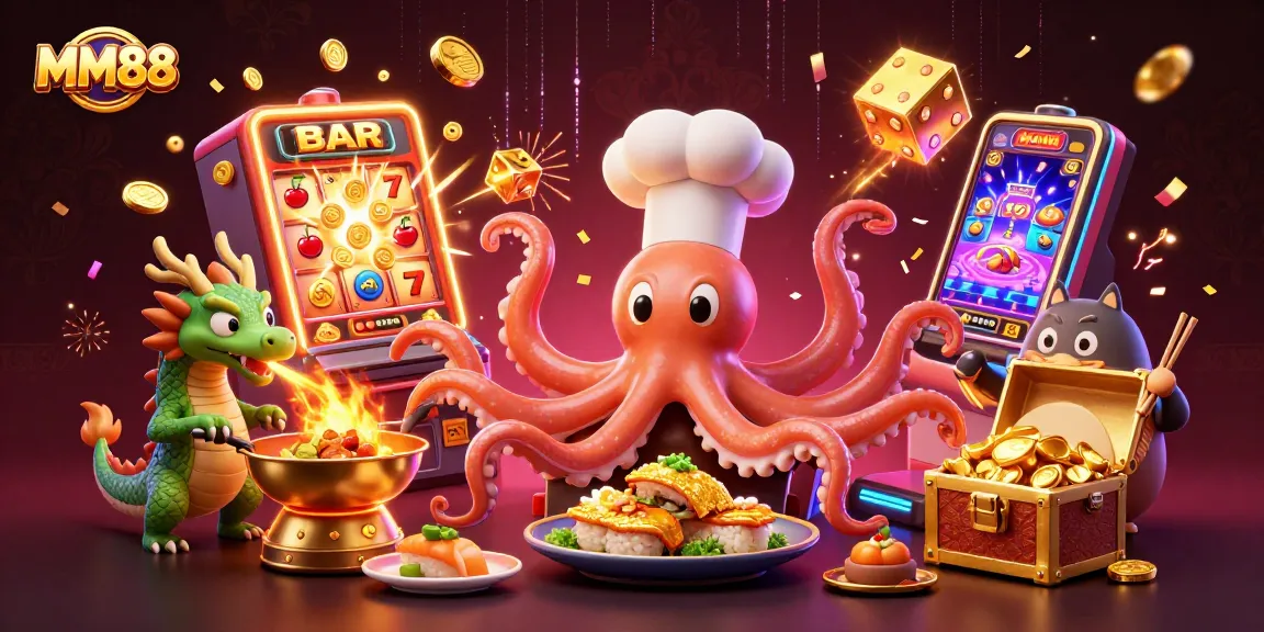 Experience thrilling MM88 gameplay with dynamic characters and vibrant casino action in a rich 3D illustration.