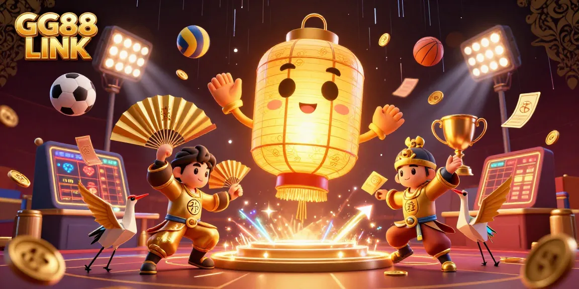 Experience the thrill of gambling with GG88 LINK, featuring a vibrant scene of casino activities.