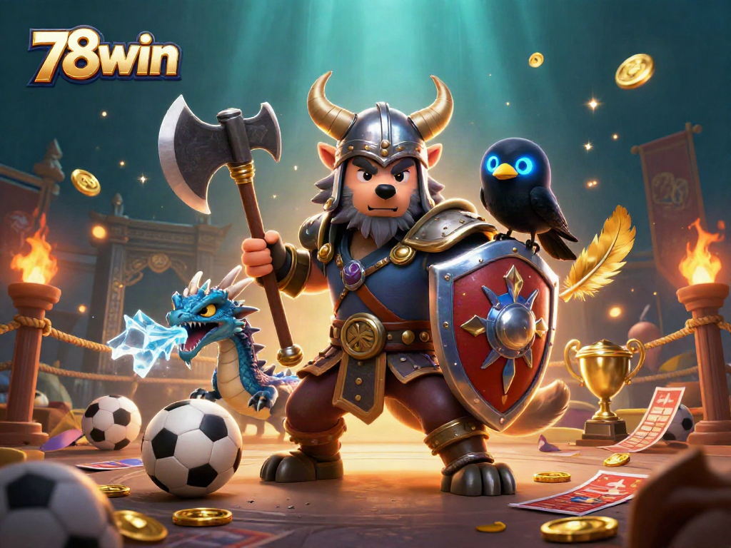 Play with 78win's dynamic sports-themed scene showcasing intense battles and winnings.