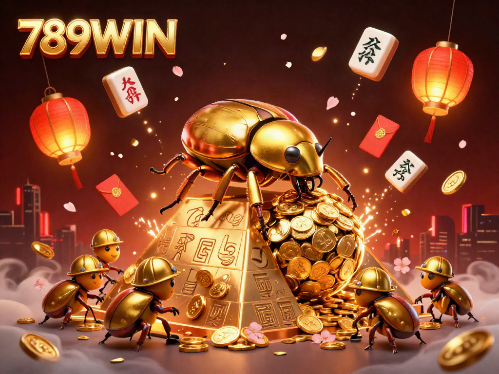 Engage in thrilling gameplay with 789WIN's vibrant casino atmosphere, featuring animated elements and gold coins.
