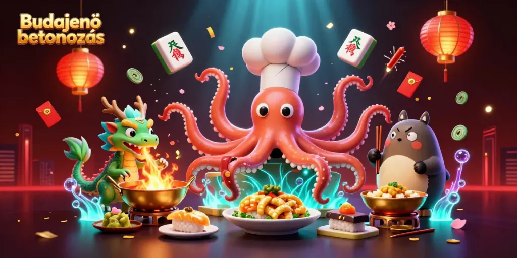Engaging Budajenő betonozás scene with dynamic characters cooking and gambling elements