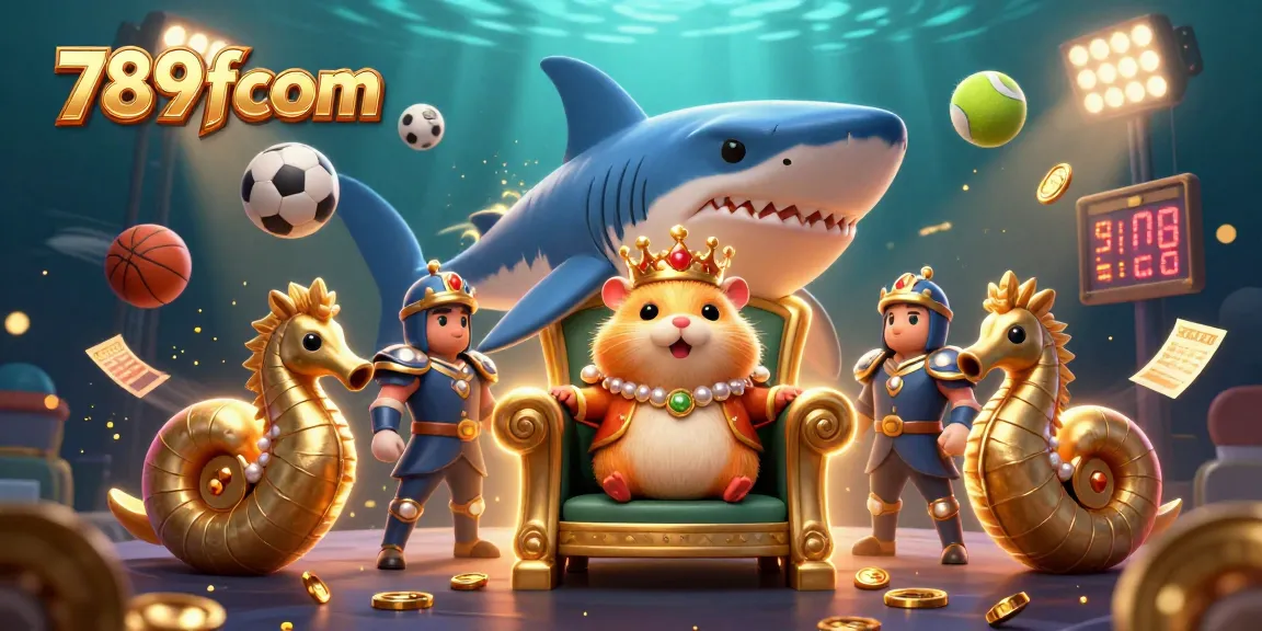 Experience the excitement of sports betting with 789fcom's dynamic casino scene featuring a golden hamster king.