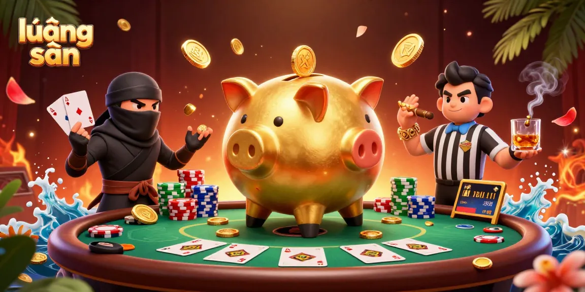 Engage with lương sơn's thrilling online betting action featuring vibrant casino elements and characters.