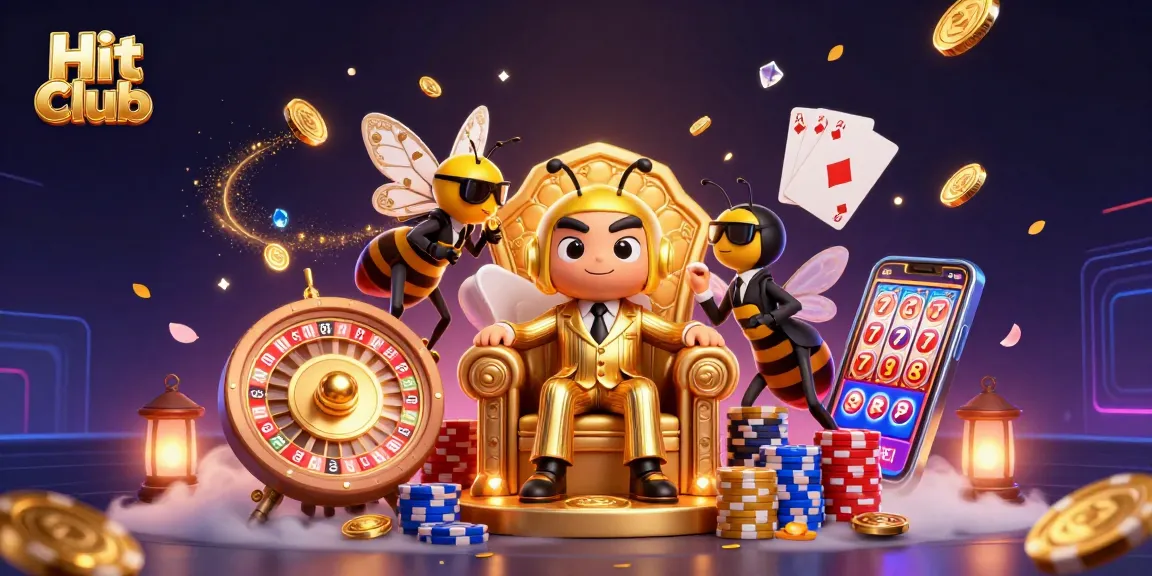 Engage with Hit club as a buzzing bumblebee mob boss leads in an exciting casino scene.