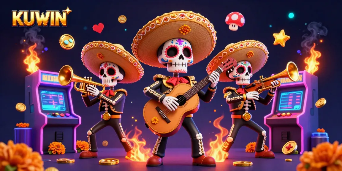 Engage in gaming excitement with KUWIN, featuring a vibrant mariachi band in a casino setting.