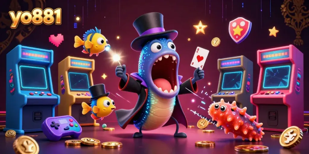 Experience the thrill of winning at yo881 with this vibrant 3D casino scene featuring magical sea creatures.