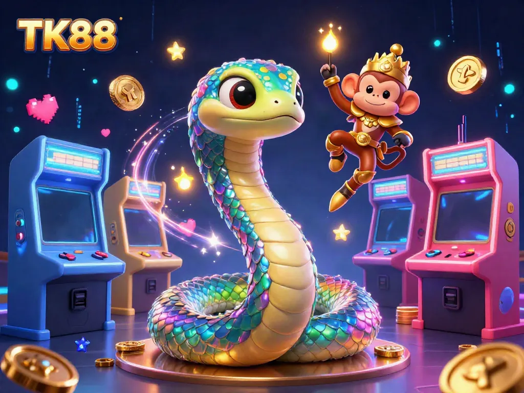 Engage with the vibrant world of TK88, where playful elements meet dazzling casino graphics.