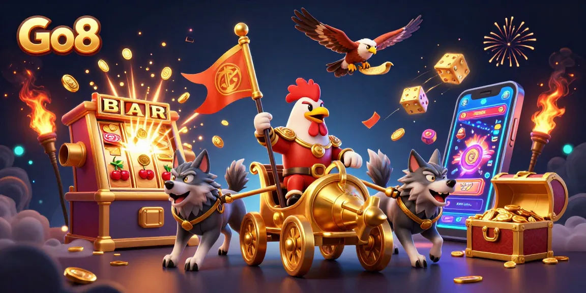 Engage with Go8’s exciting slots featuring a rooster warlord and treasure-filled slots.