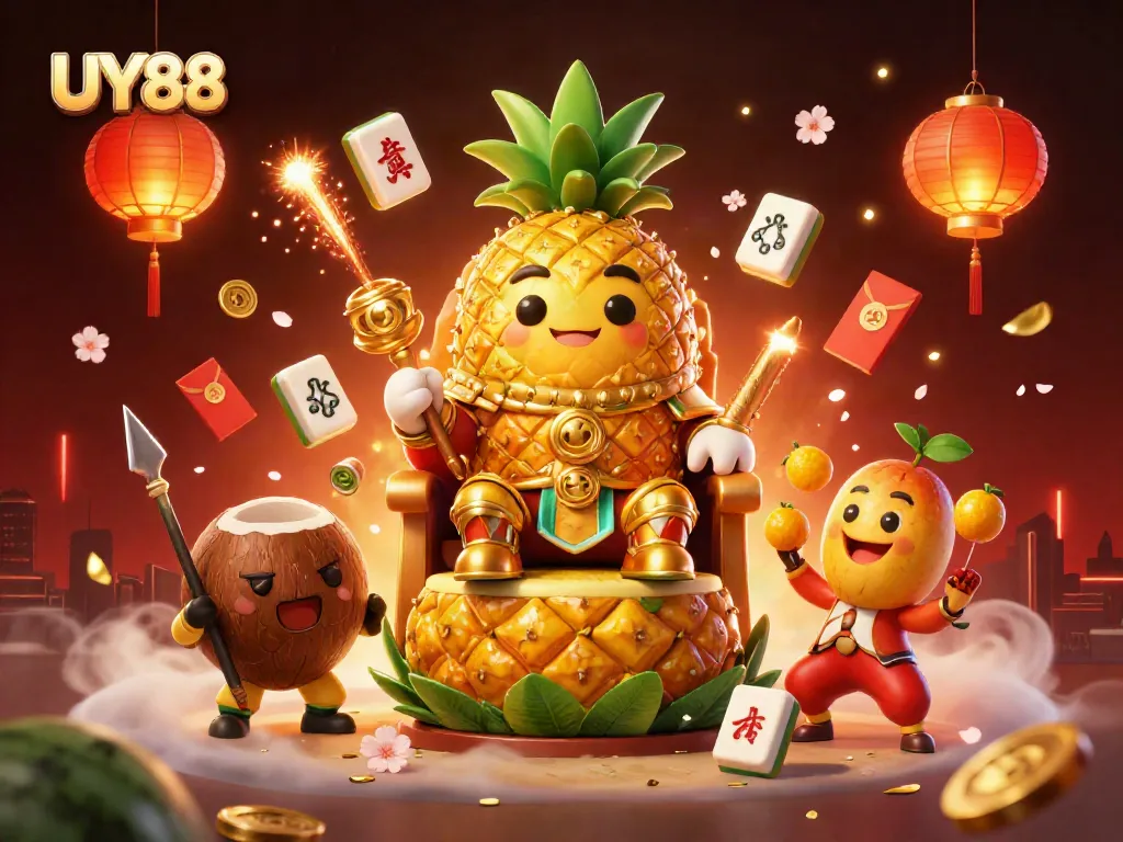 Experience the vibrant UY88 gaming world, featuring dynamic casino characters and colorful game elements.