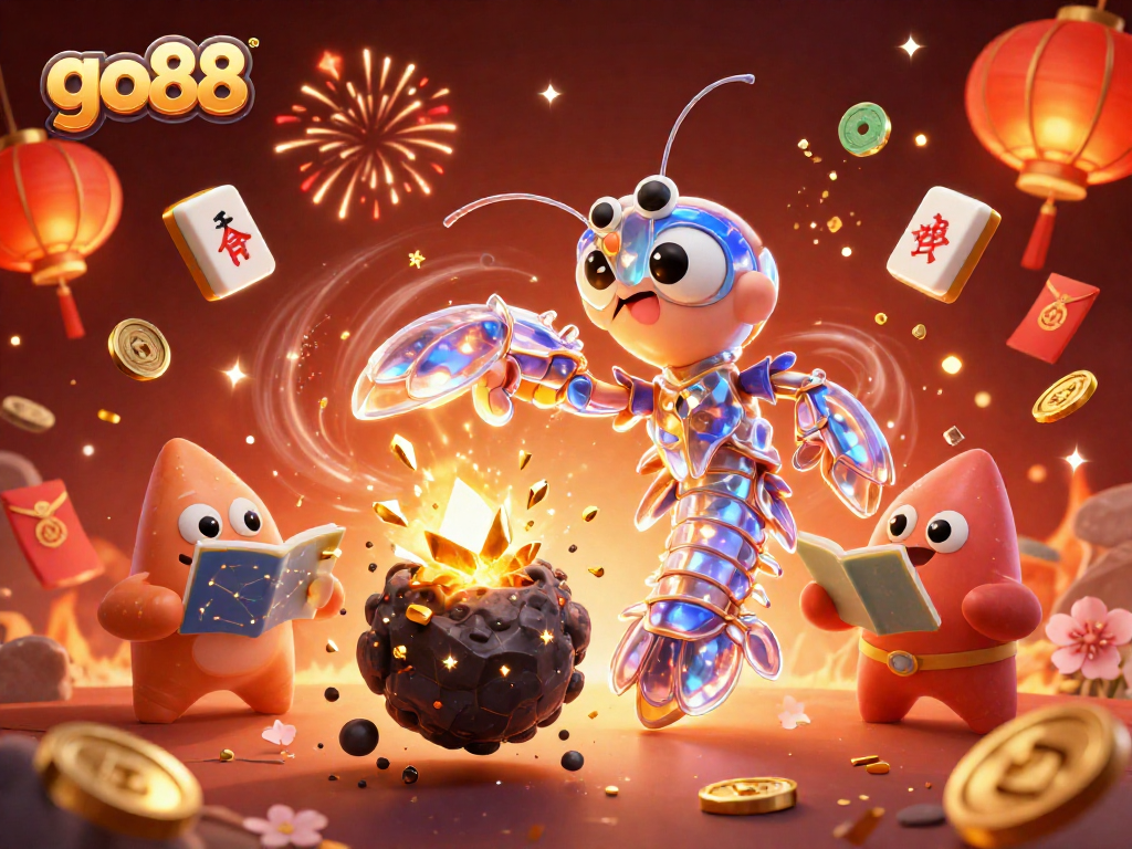 Engage with go88's vibrant gaming adventure featuring lucky elements and energetic characters.