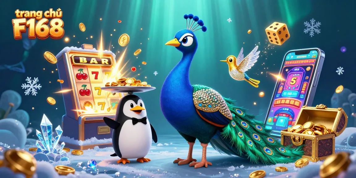 Experience the thrill of gaming at trang chủ F168 with vibrant slot machines, jackpots, and festive gold coins.
