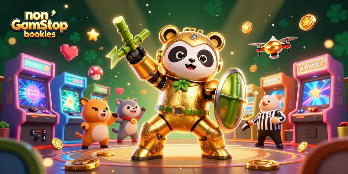 Engage with top non GamStop bookies in this vibrant 3D casino illustration showcasing dynamic gaming action.