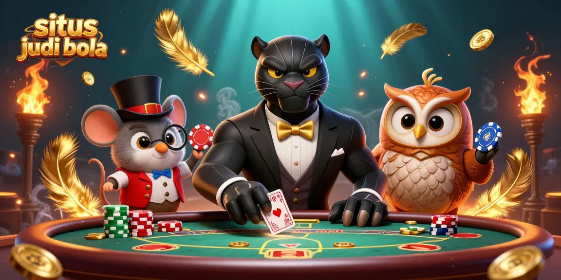 Menggali keterampilan situs judi bola sambil melihat karakter panther, burung hantu, dan tikus beruntung menarik perhatian di meja poker.