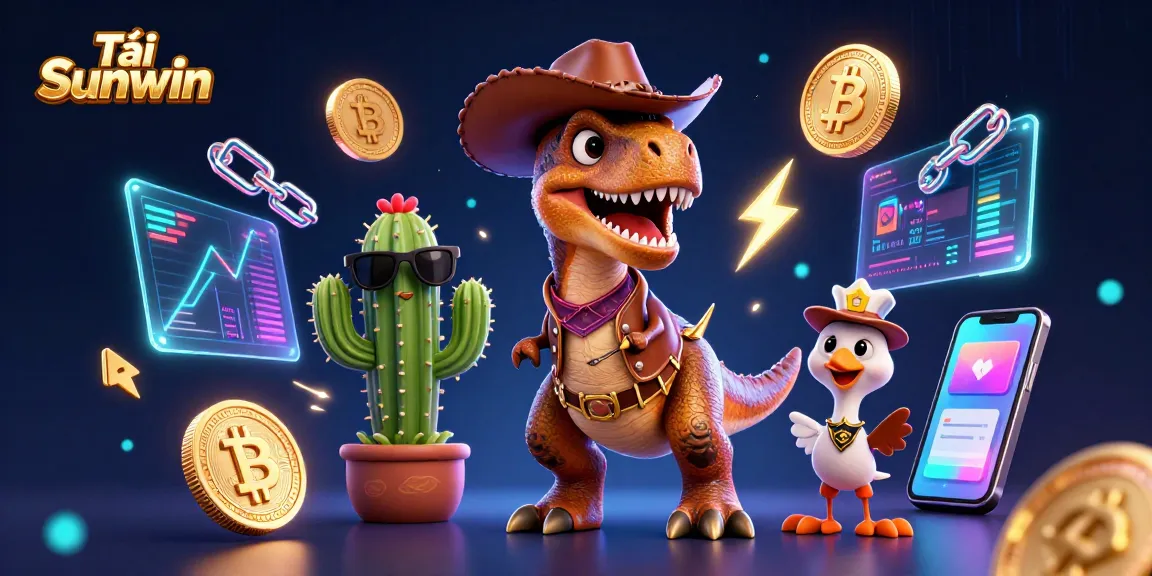 Join the fun at Tải Sunwin, featuring dynamic 3D characters and crypto-themed casino elements.