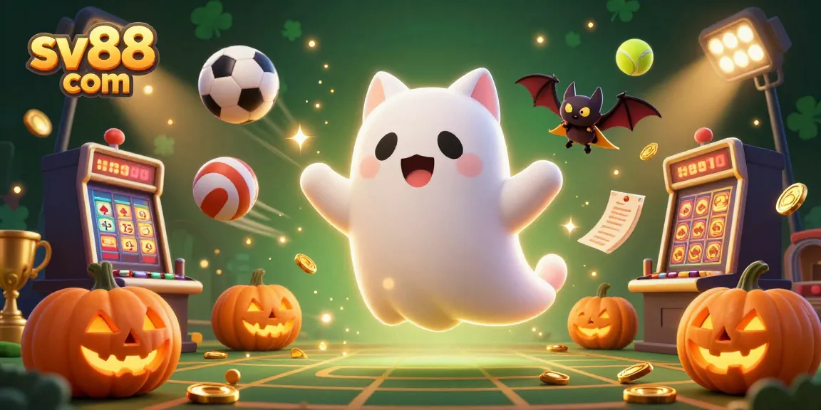 Experience thrilling moments at sv88 com with a ghost cat and vampire bat in a haunted casino.